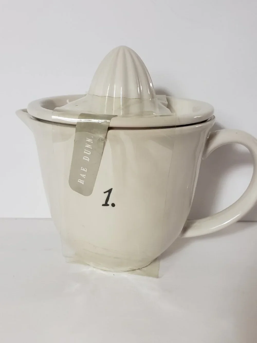 Rae Dunn Juicer Number 1 One Ceramic Ivory New